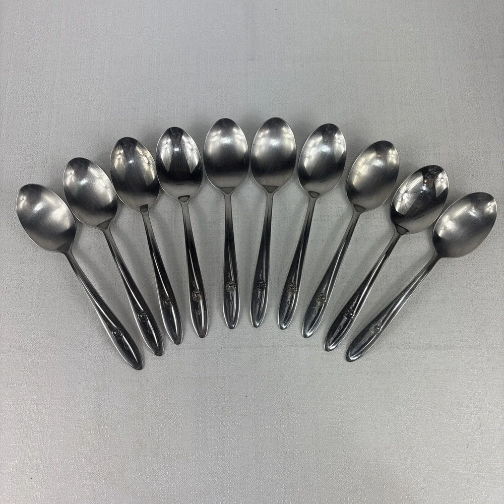 Sears Roebuck Provincial‎ Rose Stainless Tradition Serving Spoon 8 3/8